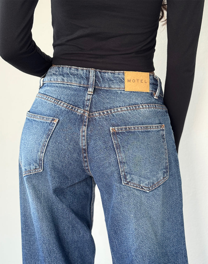 Bild von Roomy Extra Wide Low Rise Jean in College Blau