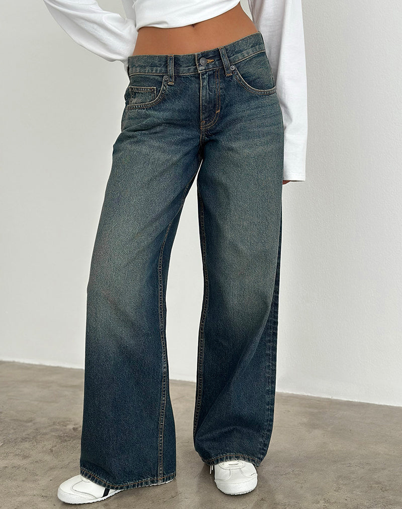 Bild von Low Rise Roomy Jeans in Dirty Green