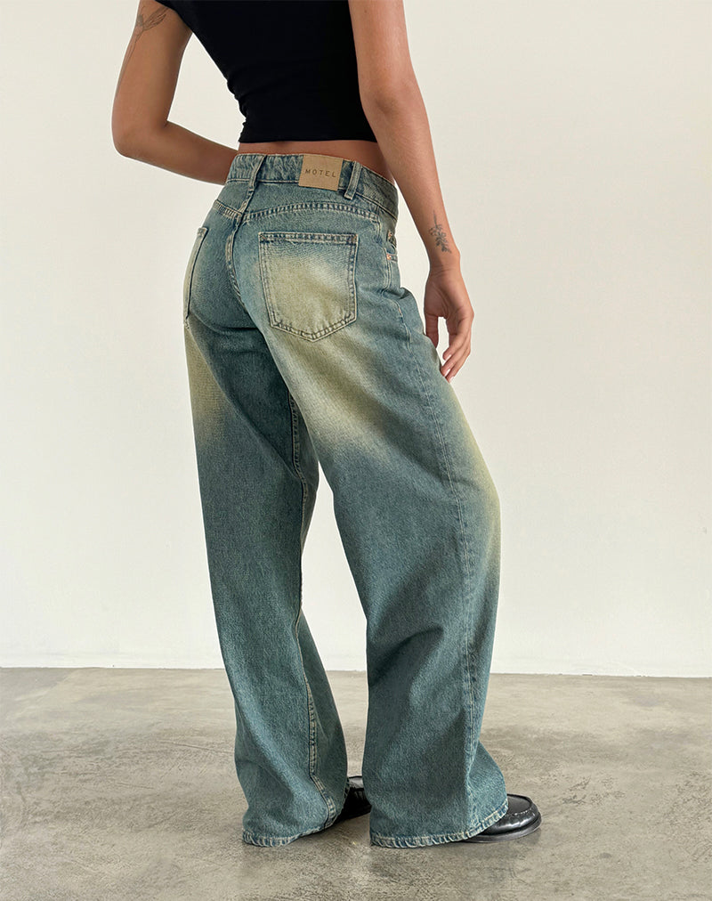 Bild von Roomy Extra Wide Low Rise Jean in Mid Used Green