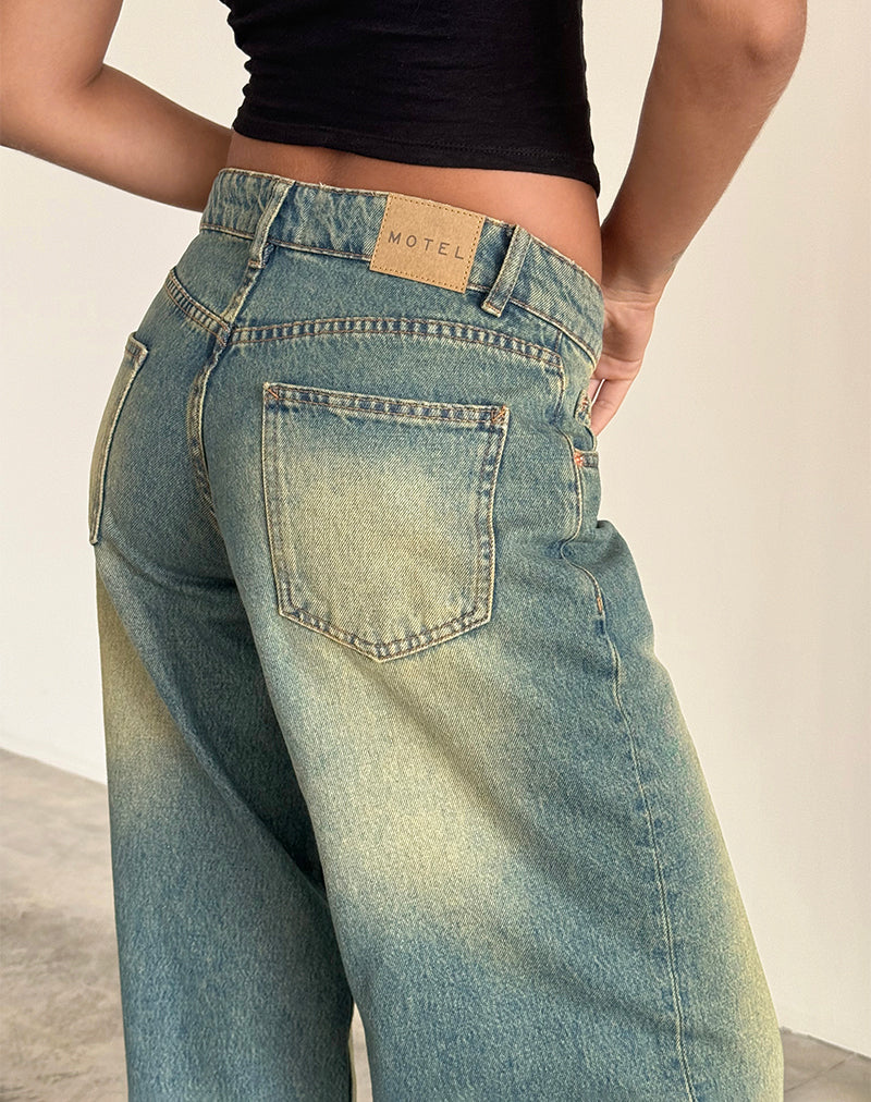 Bild von Roomy Extra Wide Low Rise Jean in Mid Used Green