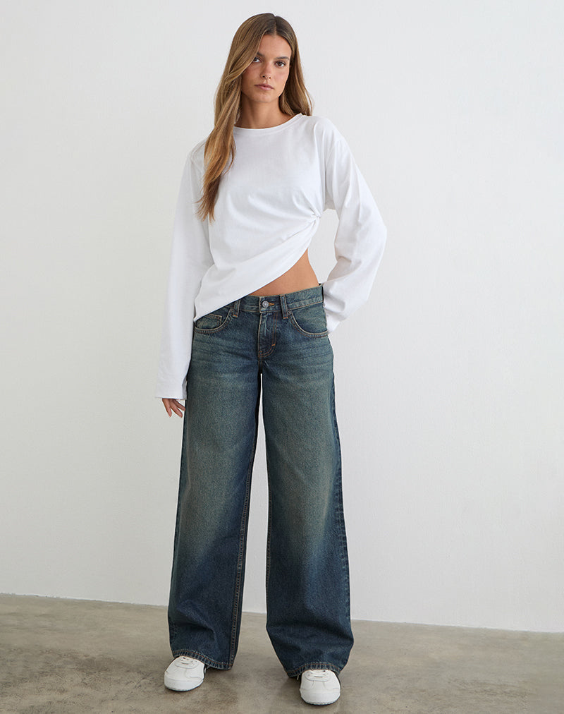 Bild von Low Rise Roomy Jeans in Dirty Green