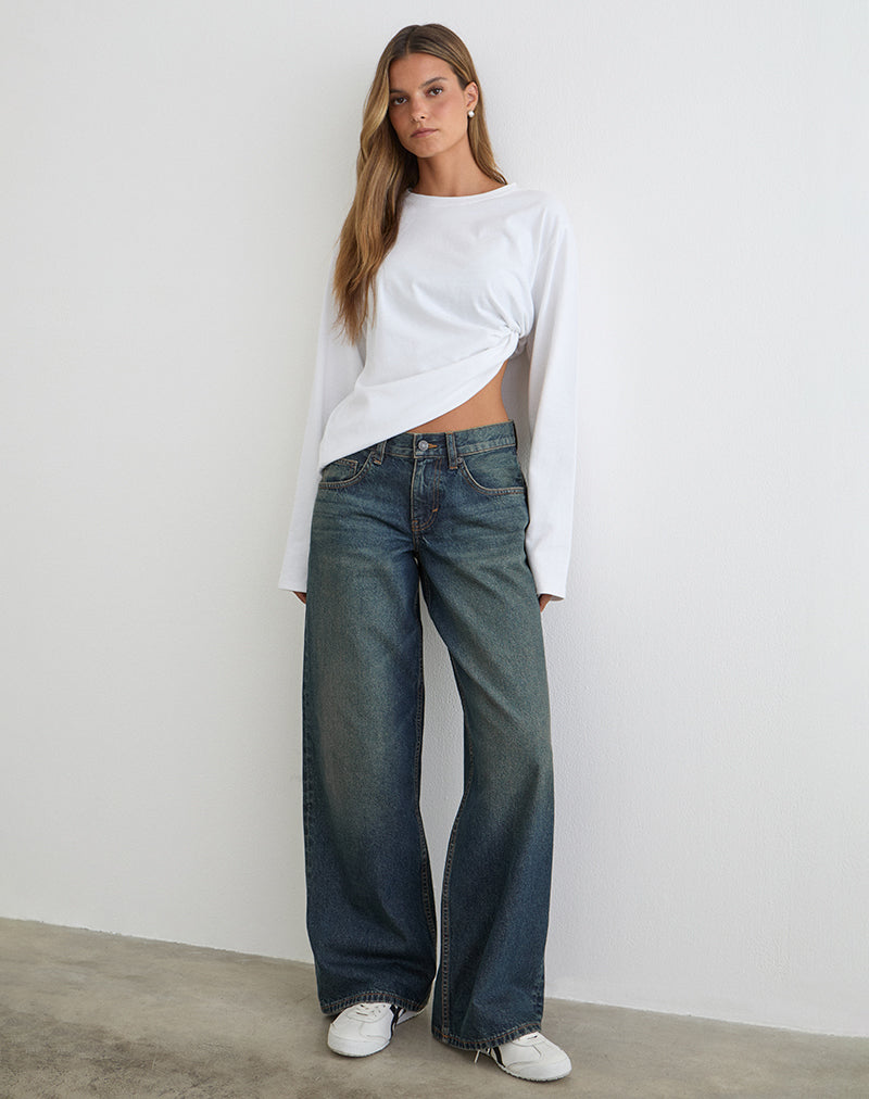 Bild von Low Rise Roomy Jeans in Dirty Green