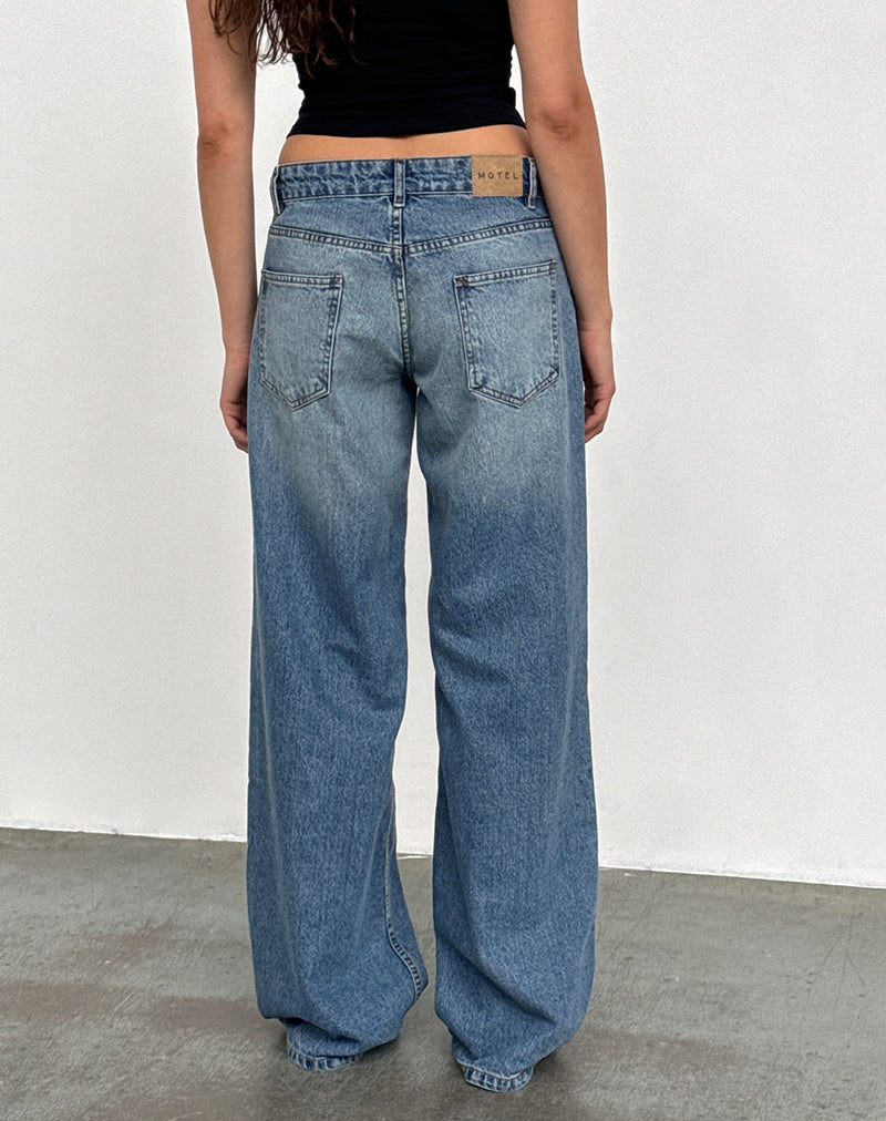 Geräumige extra weite Low Rise Jeans in Powder Blue