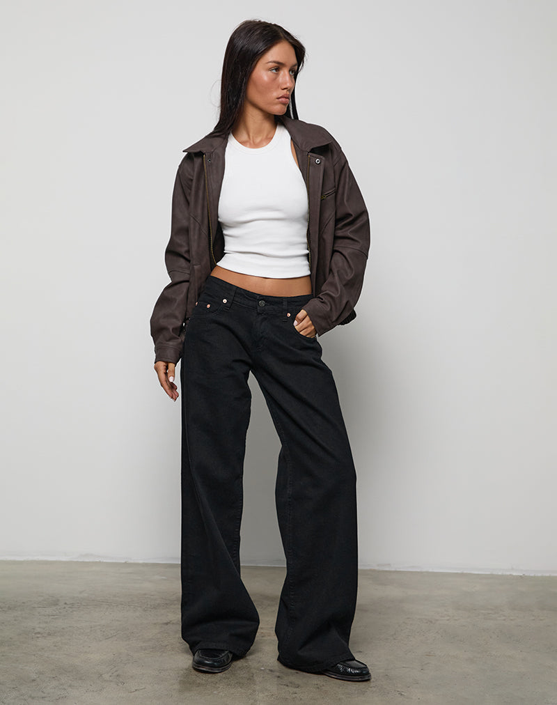 Image of Low Rise Roomy Jeans in Rinse Schwarz