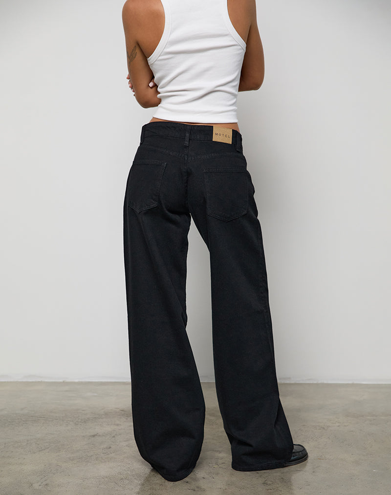 Image of Low Rise Roomy Jeans in Rinse Schwarz