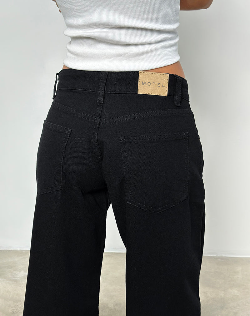 Image of Low Rise Roomy Jeans in Rinse Schwarz