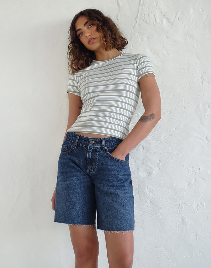 Geräumige Low Rise Jorts in Mid Blue Used