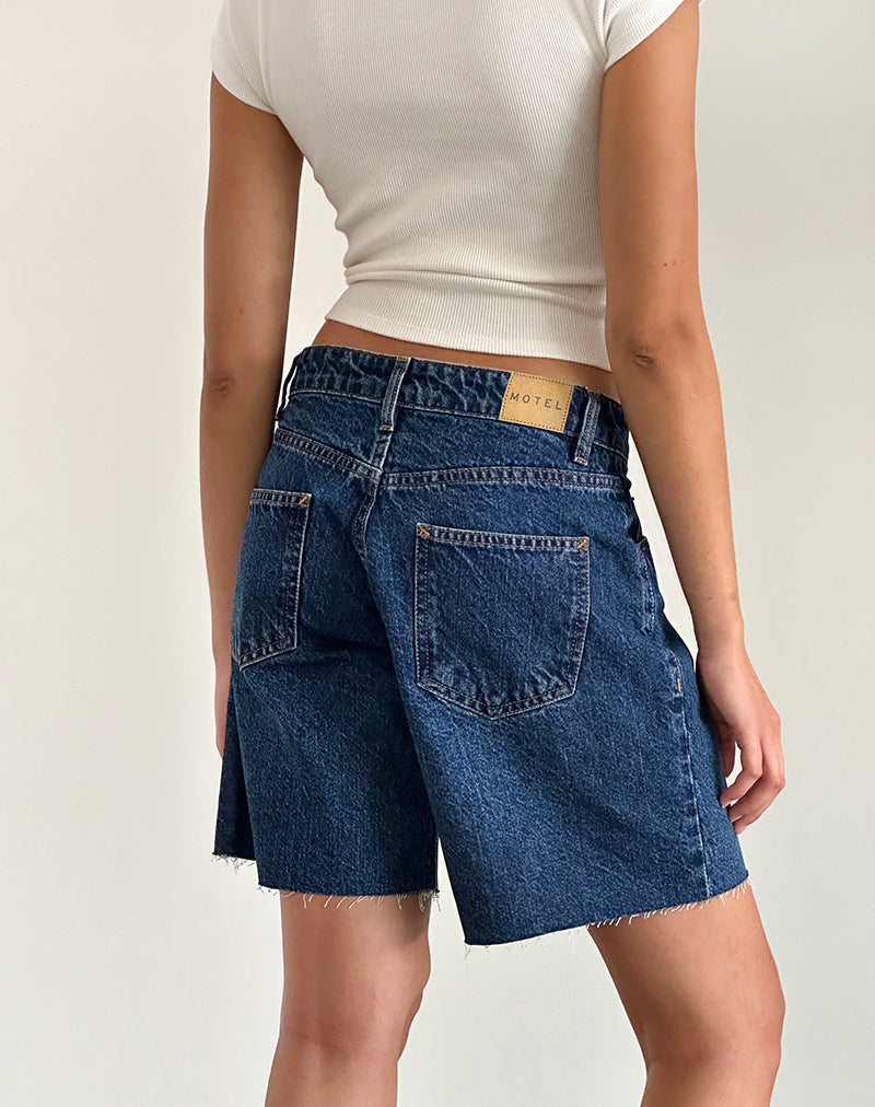 Bild von Roomy Mid Rise Jorts in Mid Blue Used