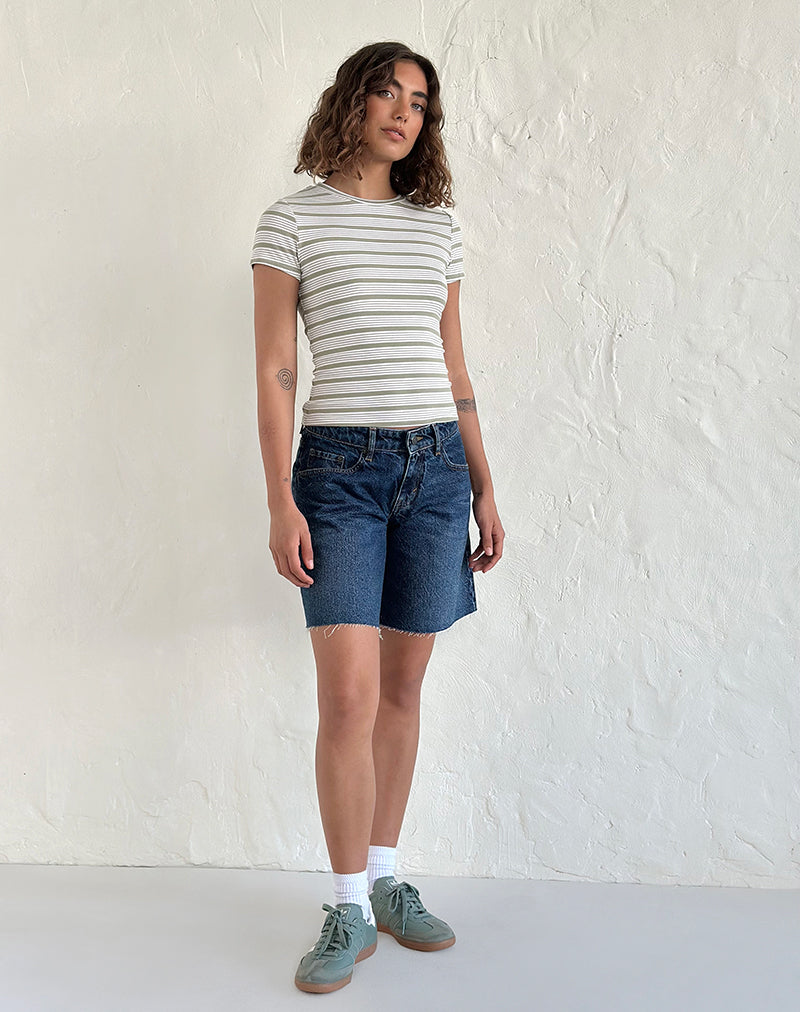 Bild von Roomy Mid Rise Jorts in Mid Blue Used