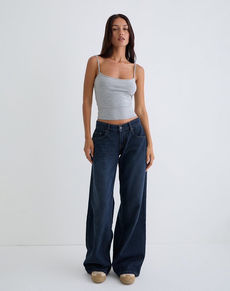 Geräumige Low Rise Jeans in Rauchblau