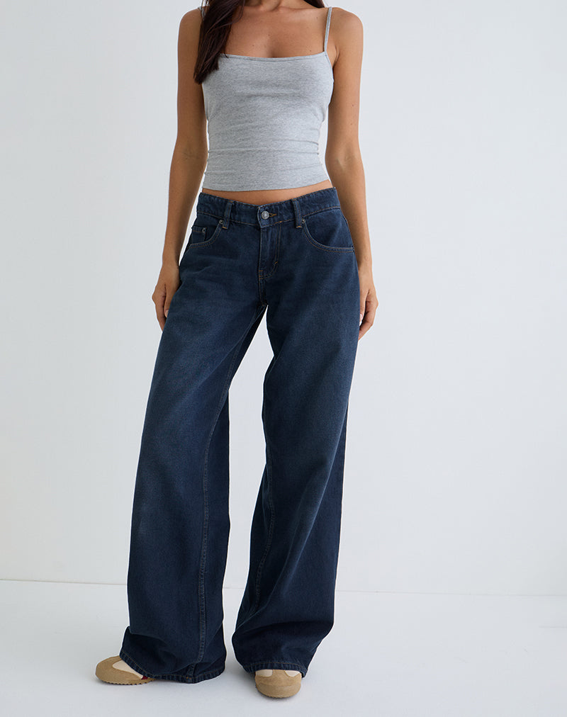 Geräumige Low Rise Jeans in Rauchblau