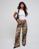 Image of Low Rise Geräumige Hose mit Wild Animal Print