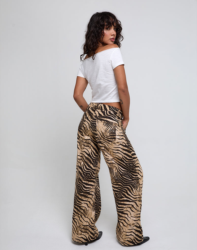 Image of Low Rise Geräumige Hose mit Wild Animal Print
