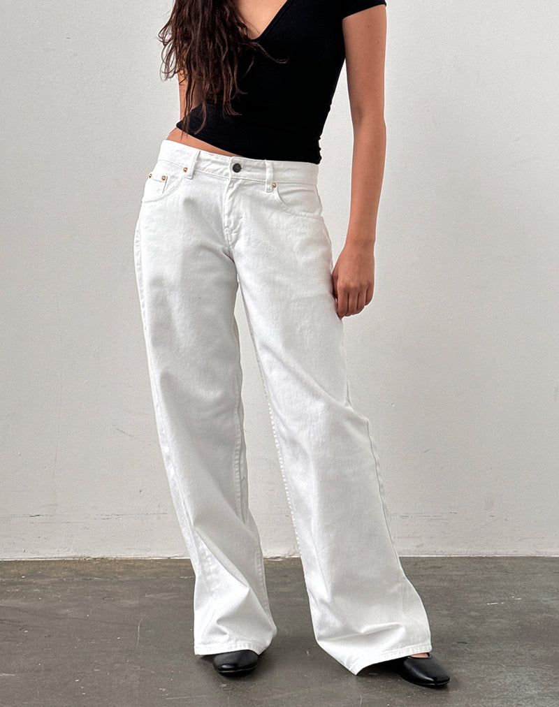 Geräumige Low Rise Jeans in True White