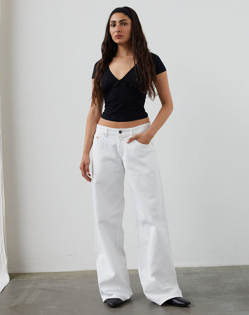 Geräumige Low Rise Jeans in True White