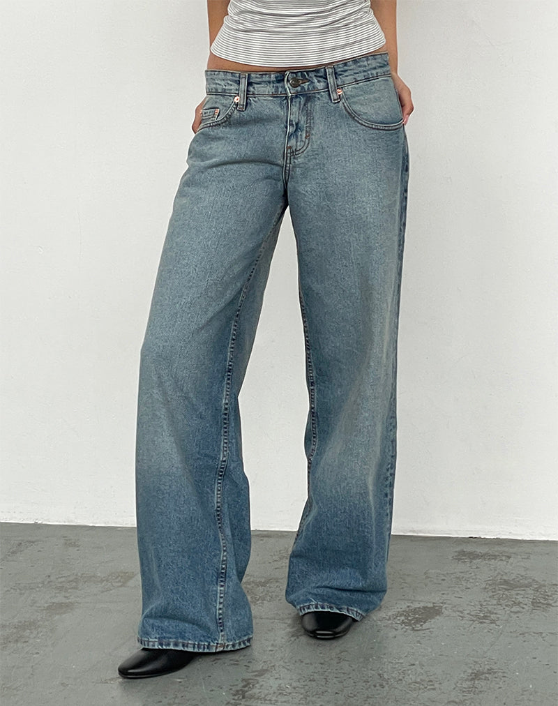 Geräumige Low Rise Jeans in Vintage Bleach