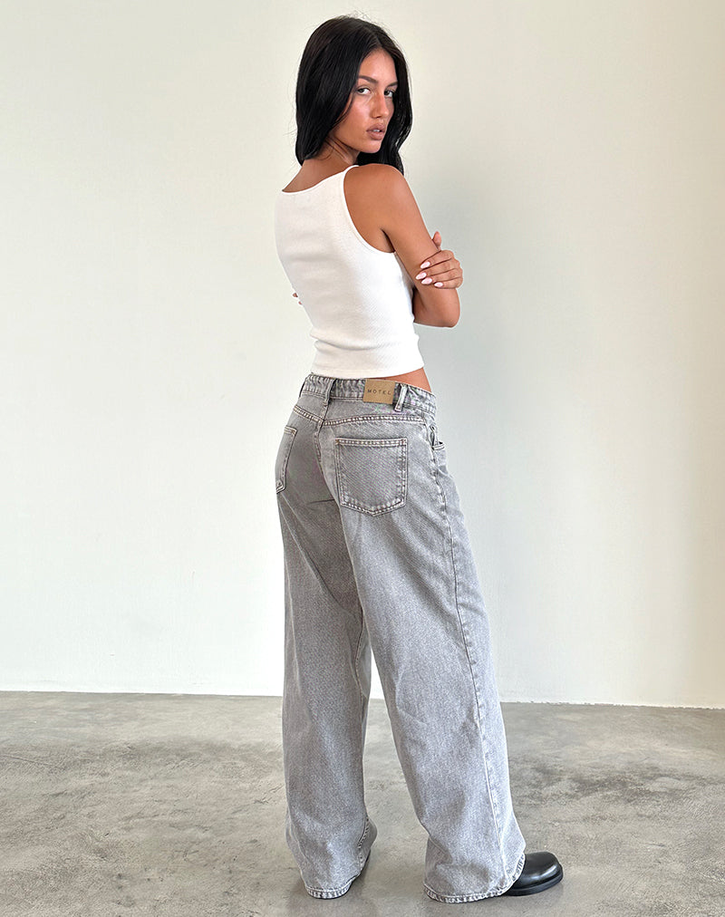 Bild von Roomy Extra Wide Low Rise Jeans in Grey Wash