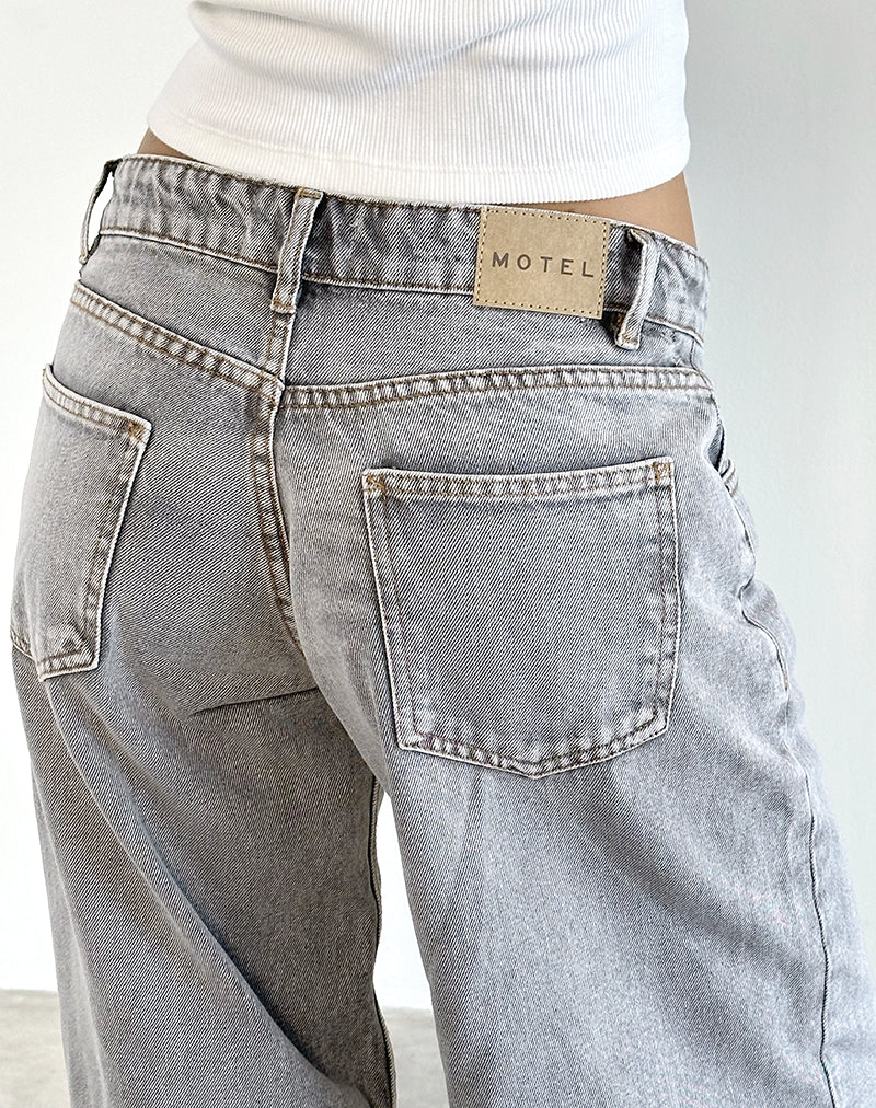 Bild von Roomy Extra Wide Low Rise Jeans in Grey Wash