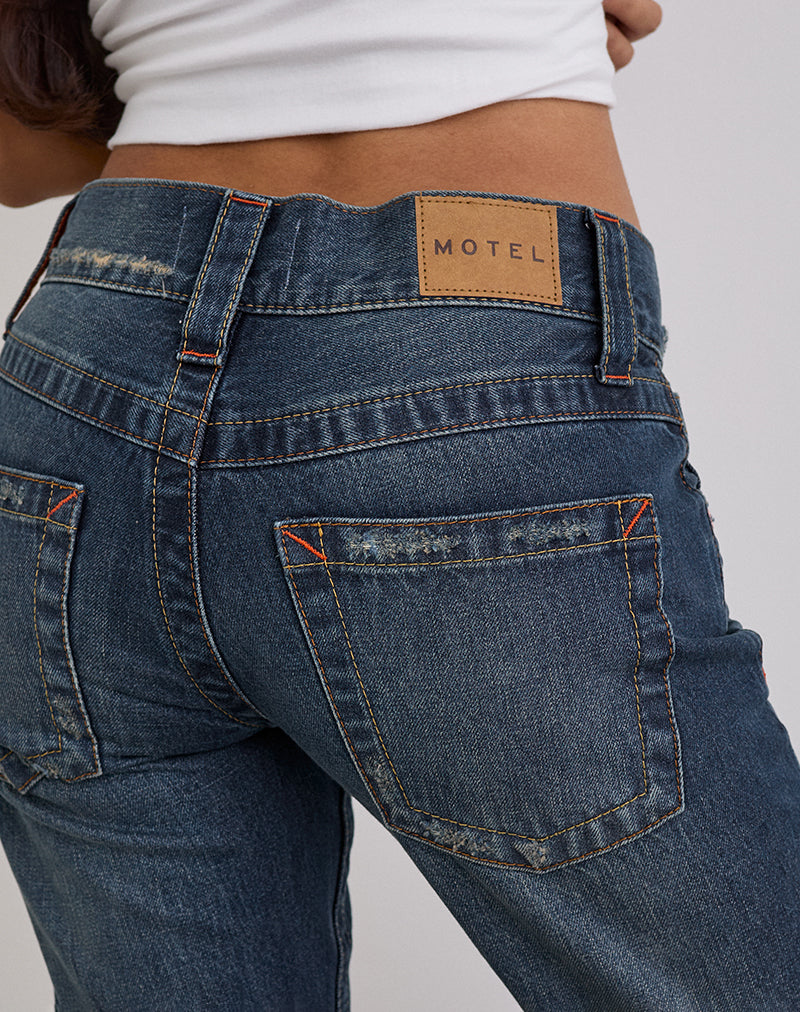 Bild von Low Rise Twisted Seam Jeans In Mid Blue Tint