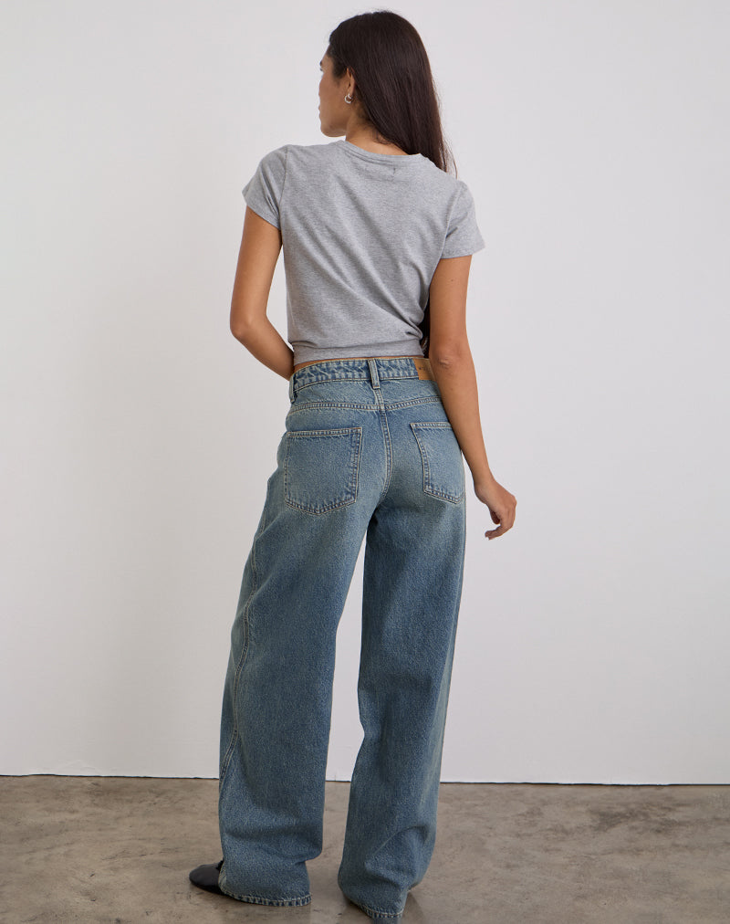 Bild von Low Slung Roomy Jeans in Vintage Blau Grün