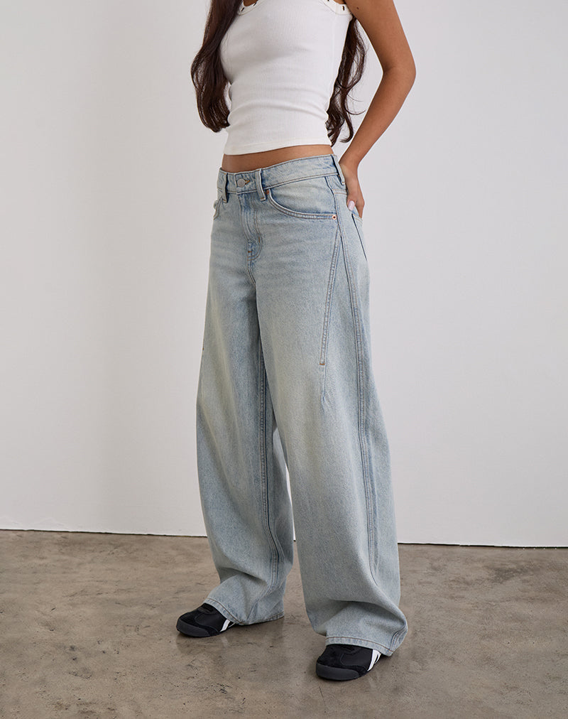 Bild von Low Slung Roomy Jeans in Breeze Blue Wash