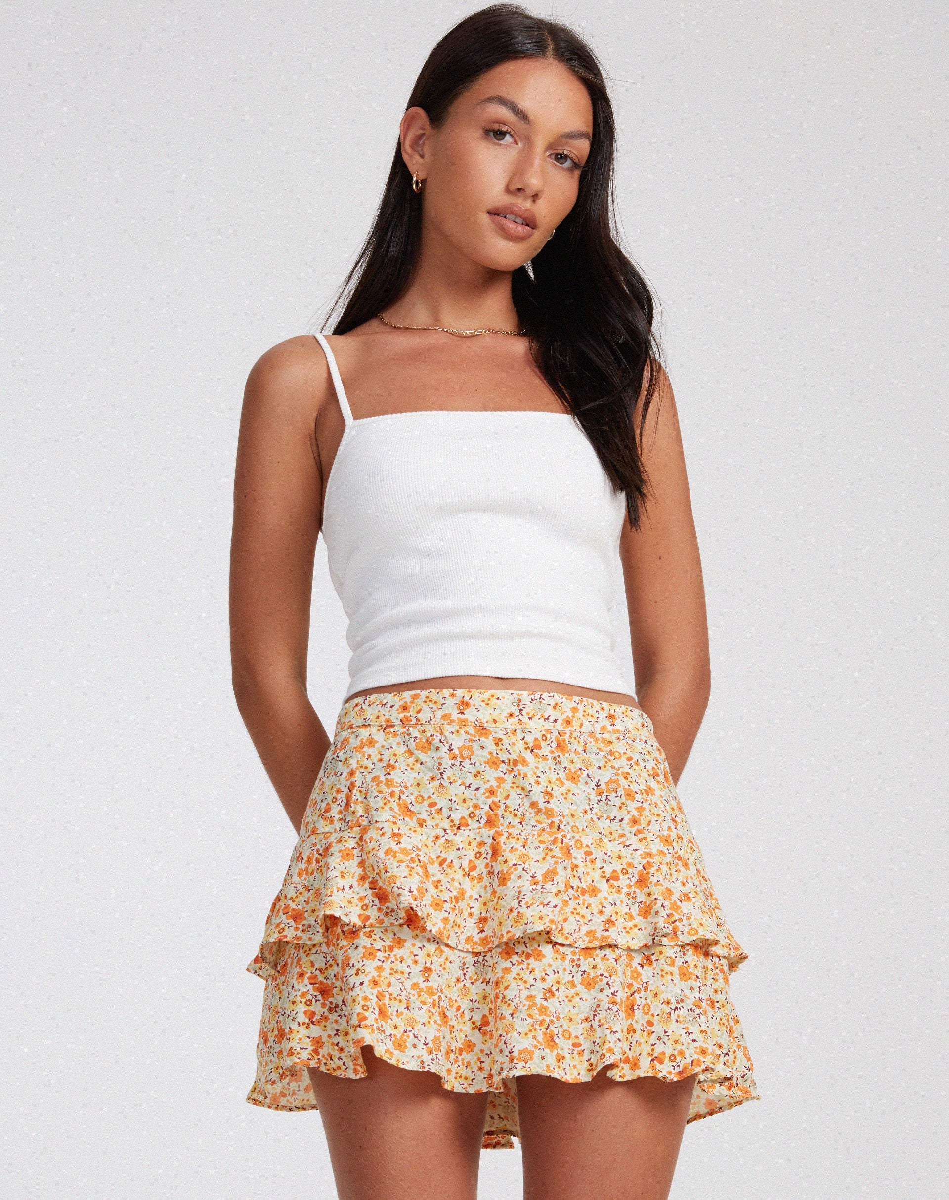 Bild von Lowisa Minirock in Ditsy Tangerine
