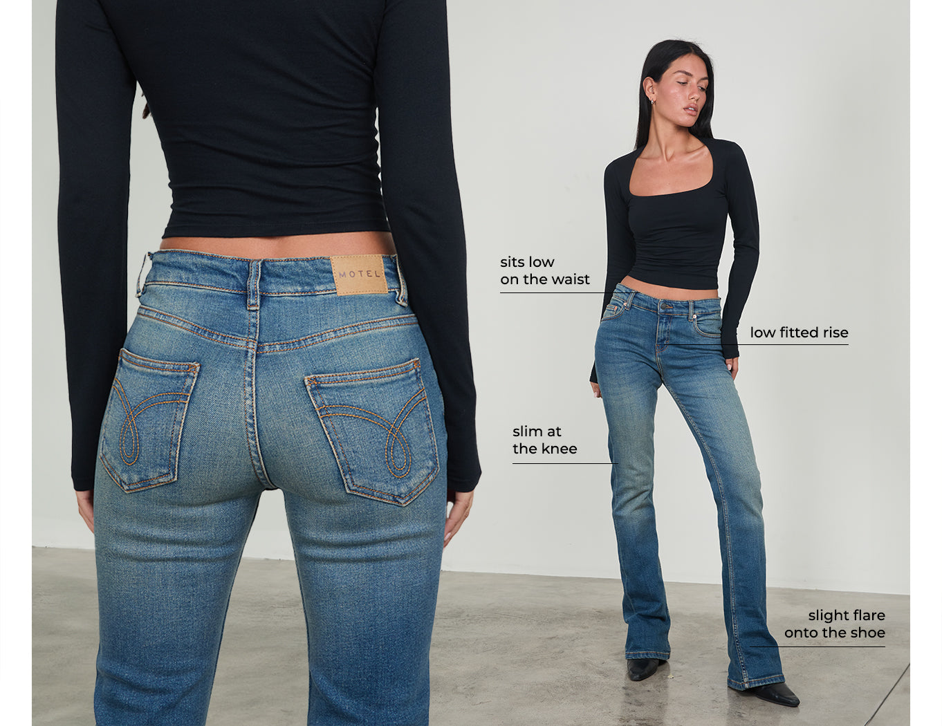 NIEDRIG GESCHNITTENER BOOTCUT