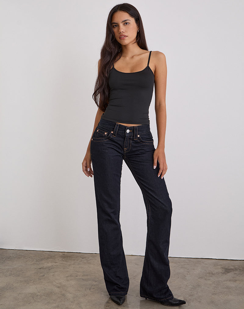 Low Rise Jeans mit gedrehter Naht in Rinse