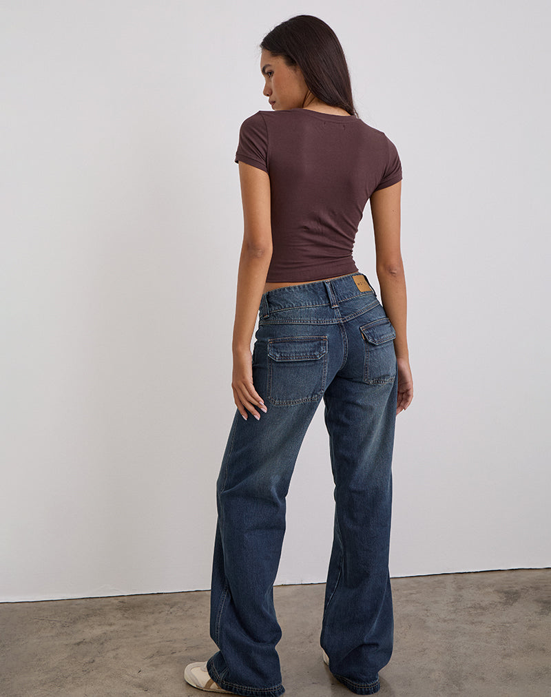 Bild von Low Rise Relaxed Cargo Jeans in Mid Blue Tint