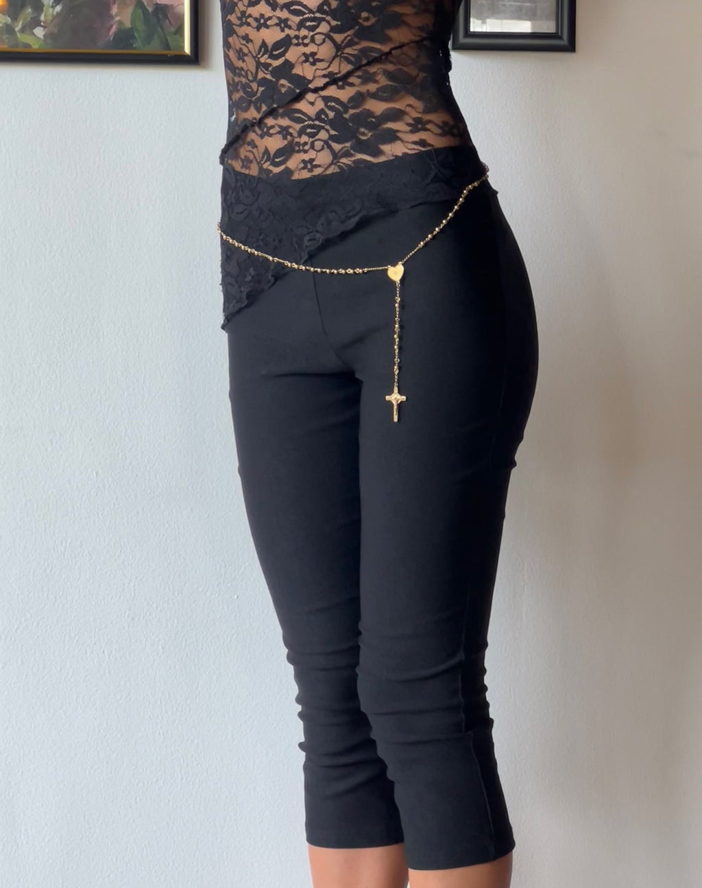 Asla Gekürzte Capri-Hose aus Stretch-Schneiderei Schwarz