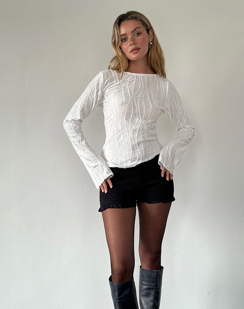 Bild von Lucca Ripple Top Jacquard Weiß