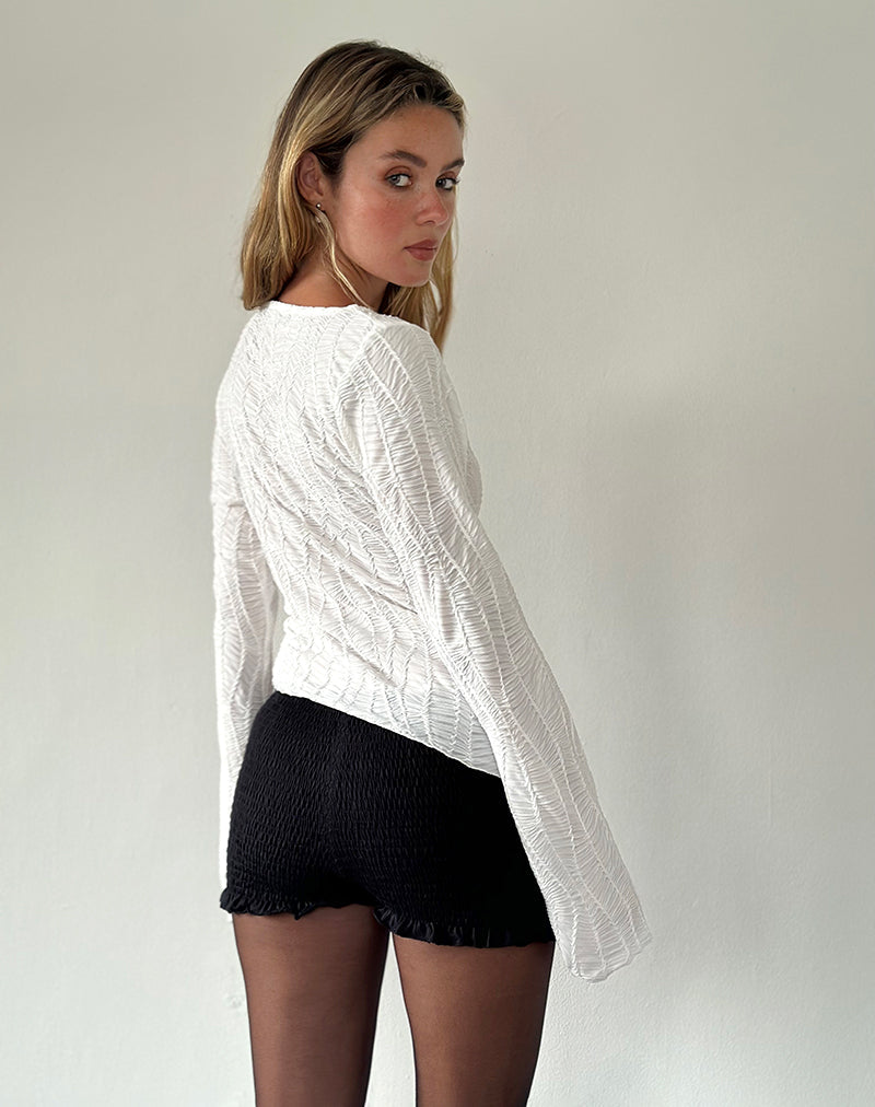 Bild von Lucca Ripple Top Jacquard Weiß