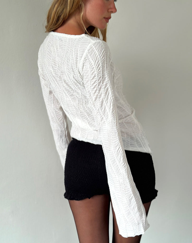 Bild von Lucca Ripple Top Jacquard Weiß