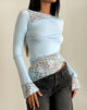 image of Lucca Langarm-Top aus Spitze Hellblau