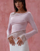Image of Lucca Langärmeliges Top aus Spitze Pink Lotus