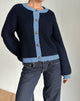 Image of Luciana Strickjacke in Kontrast Navy