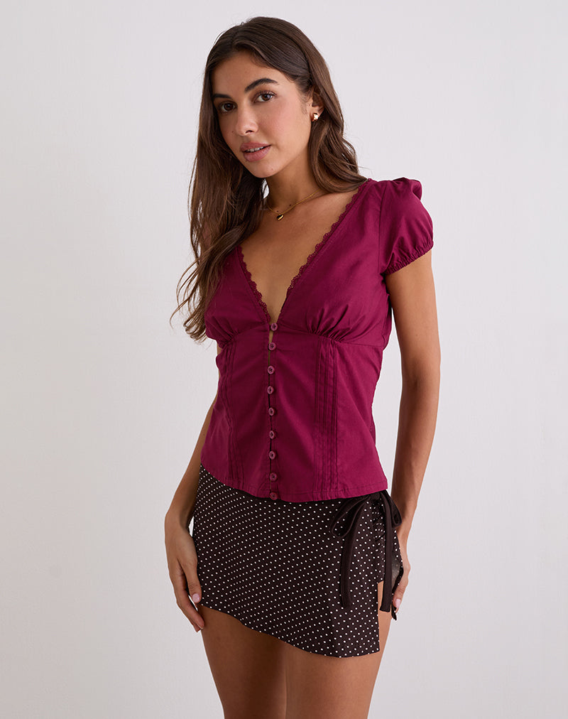 Luel Wickel-Skort in Micro Polka Braun