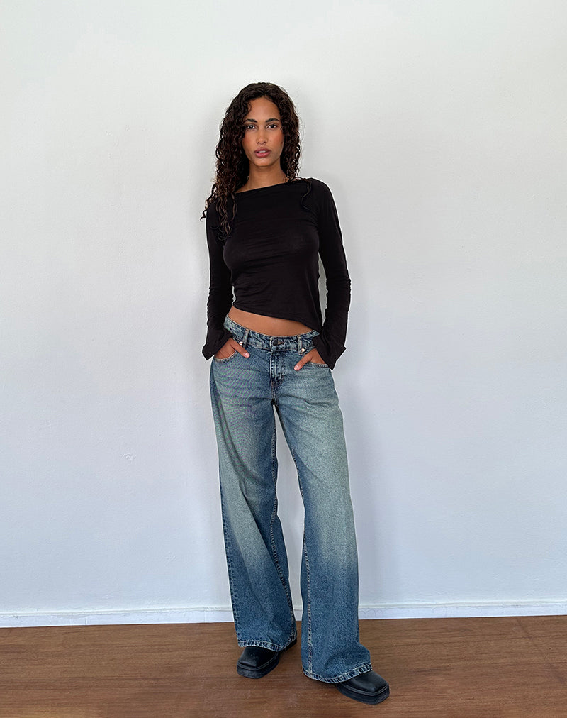 Image of Lunica Langarm-Top aus Tissue-Jersey Schwarz