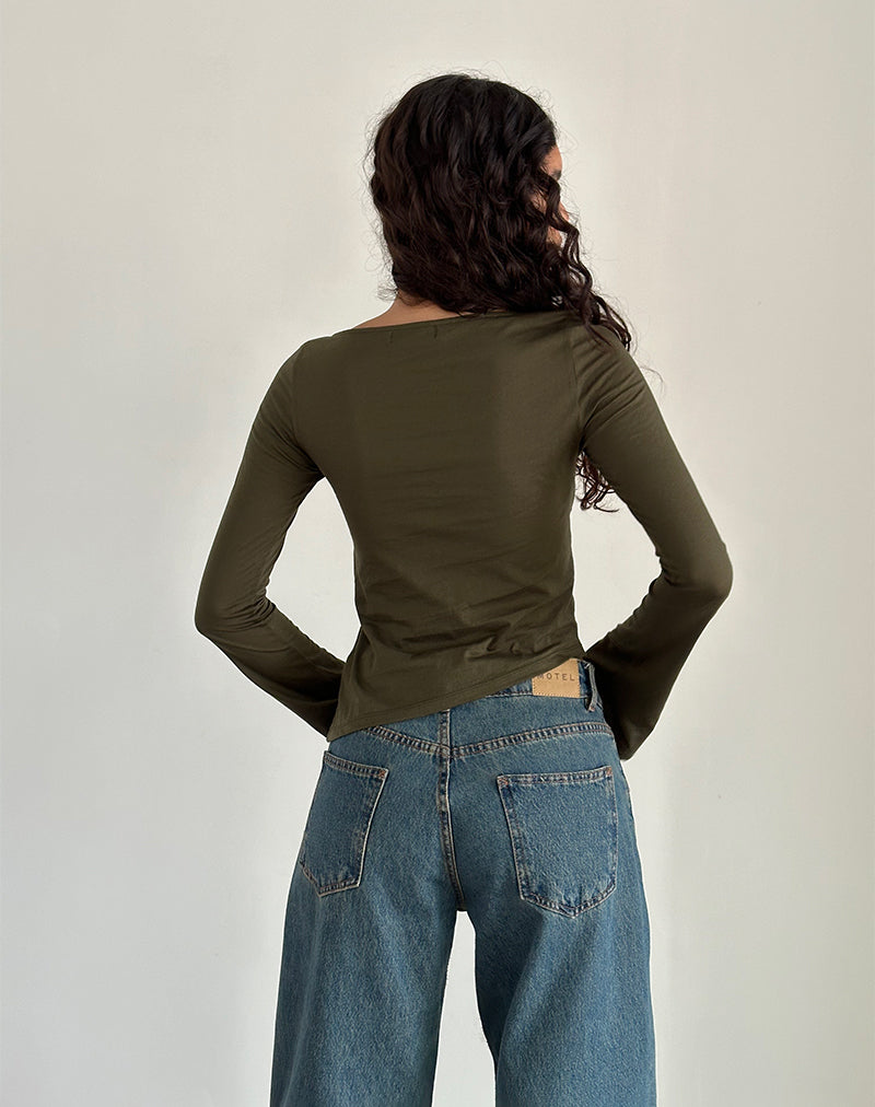Bild von Lunica Top aus Tissue Jersey Olive