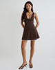 Image of Luscian Minikleid aus Spitze in Schokolade mit blauem Einband