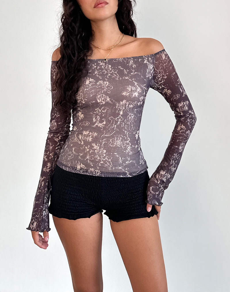 Bild von Lutana Top in Batik Botanical Braun