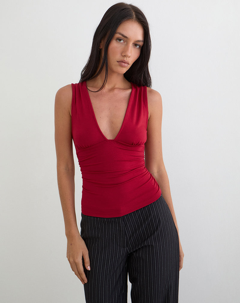 Bild des Lycia Plunge Top in Adrenaline Red