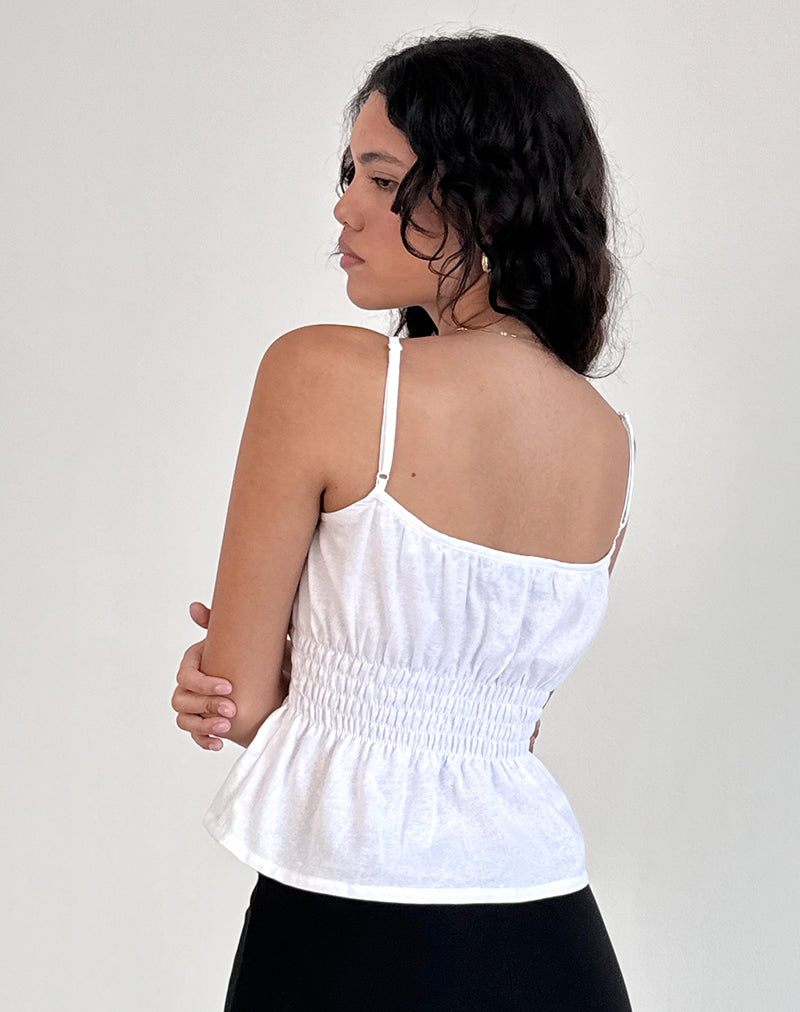 Bild von Lyncia Tie Front Cami Top in Off White