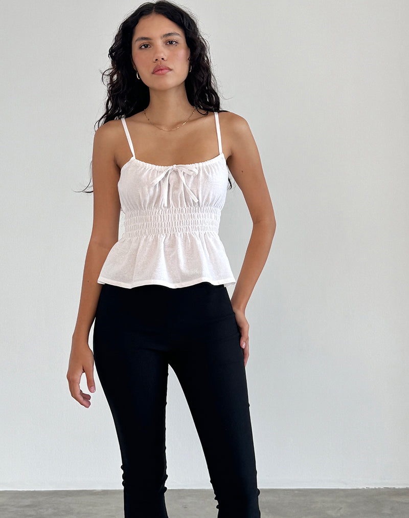 Bild von Lyncia Tie Front Cami Top in Off White