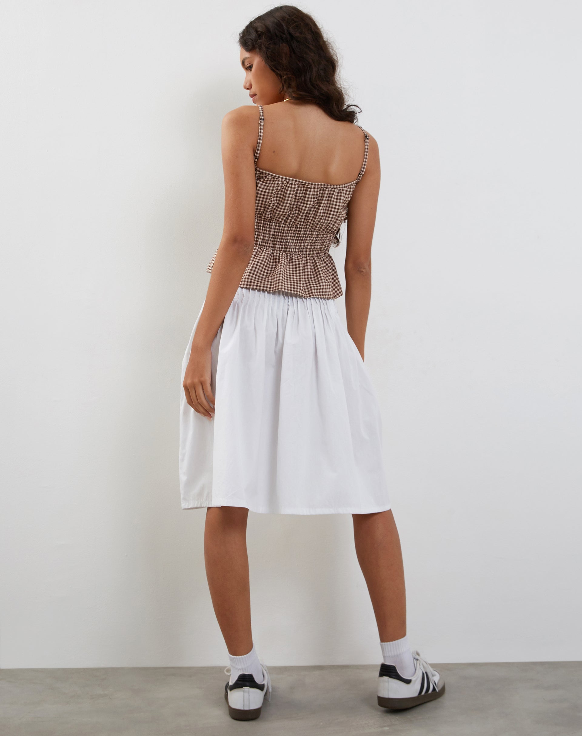 Bild von Lyncia Tie Front Cami Top in Mini Gingham