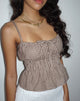 Bild von Lyncia Tie Front Cami Top in Mini Gingham