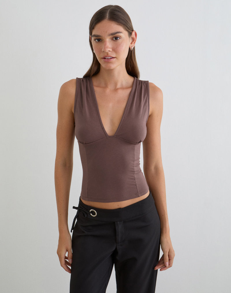 Bild von Lynod Plunge Top in Deep Taupe