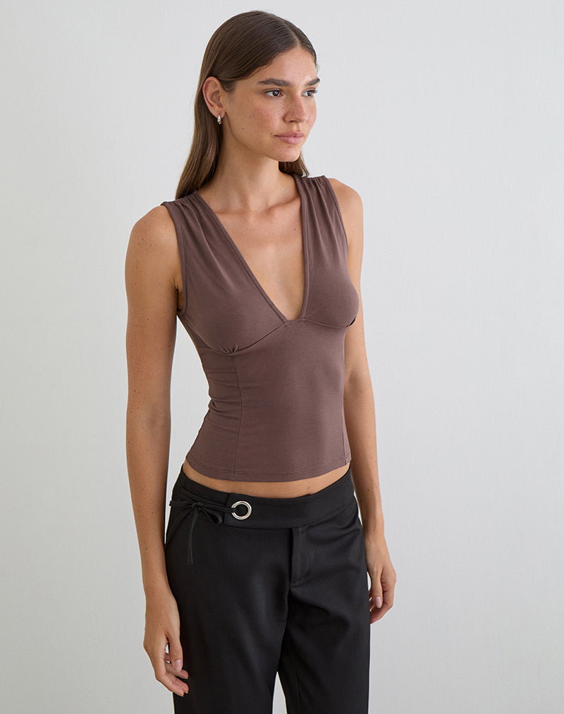 Bild von Lynod Plunge Top in Deep Taupe