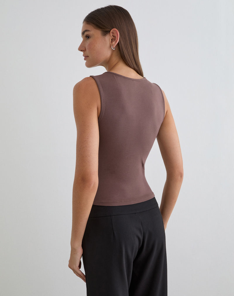 Bild von Lynod Plunge Top in Deep Taupe