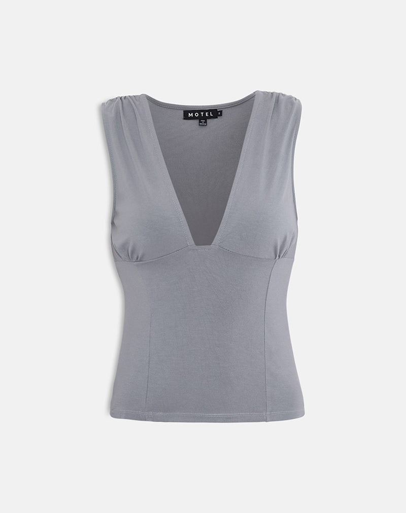 Lynod Plunge Top in Grau